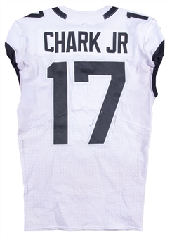 2020 D.J. Chark Jr. Game Used Jacksonville Jaguars White Road Jersey Worn On 10/11/20 at Houston (Fanatics)